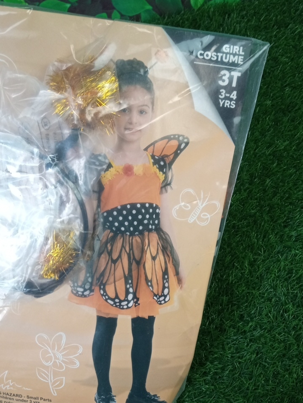 👻 Spooktacular Creations Girls Orange Butterfly Costume - 3T (3-4 yrs) - Picture 3 of 6